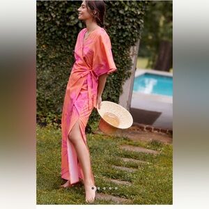 Maeve tropical wrap caftan